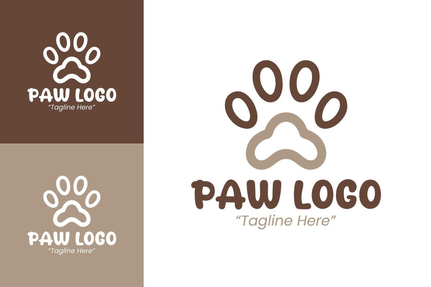 Brown Paw Logo Design for Professional Business Branding vector