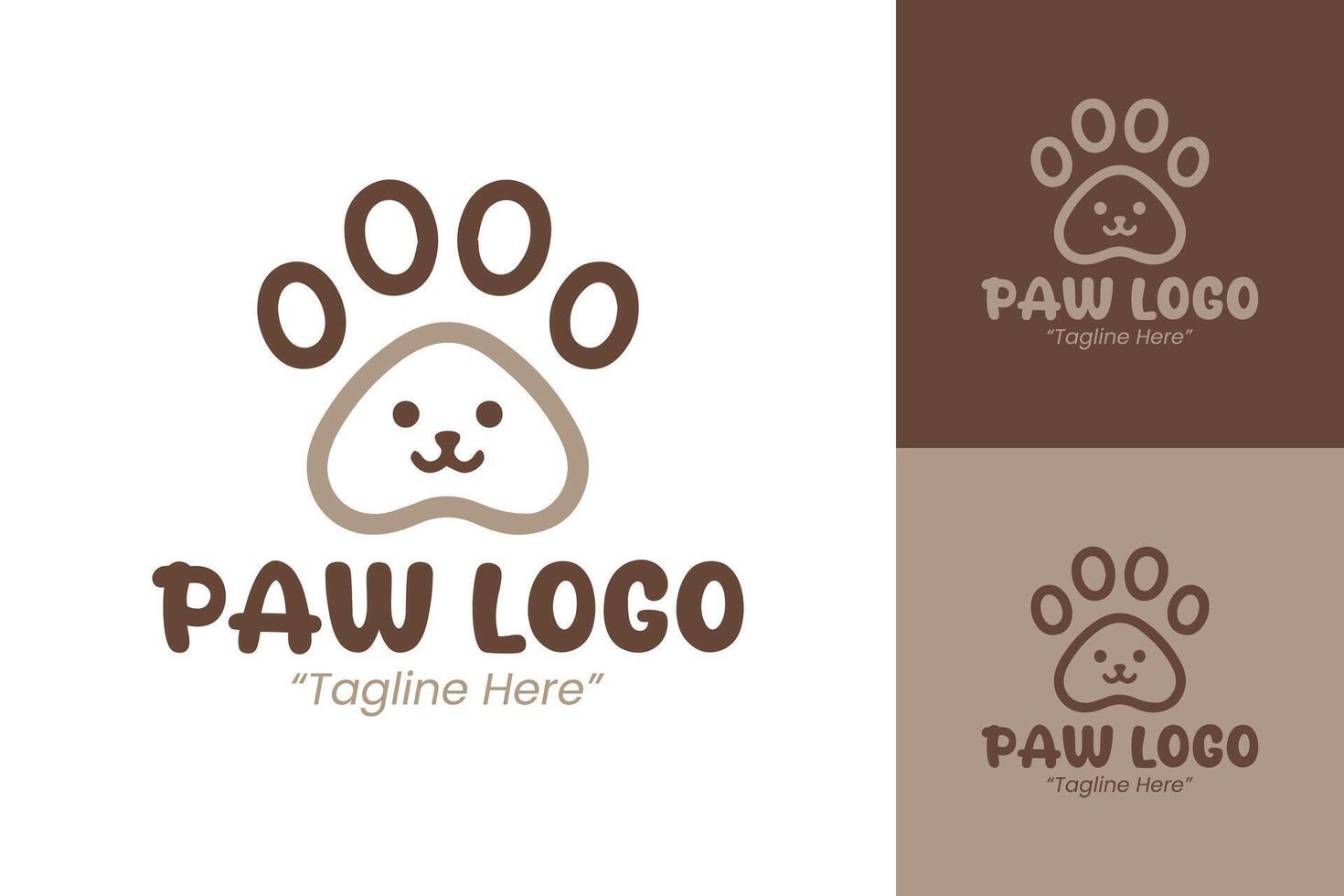 Brown Paw Logo for Stylish Pet Brand and Business Identity vector