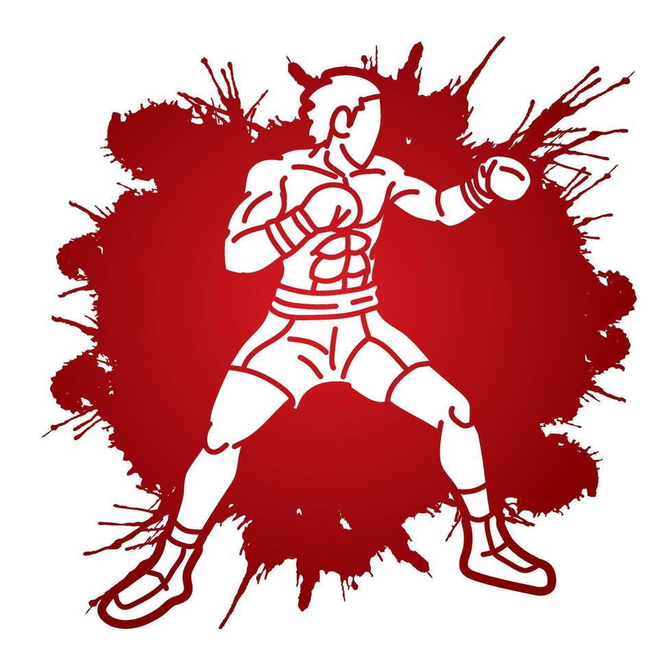 Boxing Sport Boxer Ready to Fight Action Ultimate Fighter vector