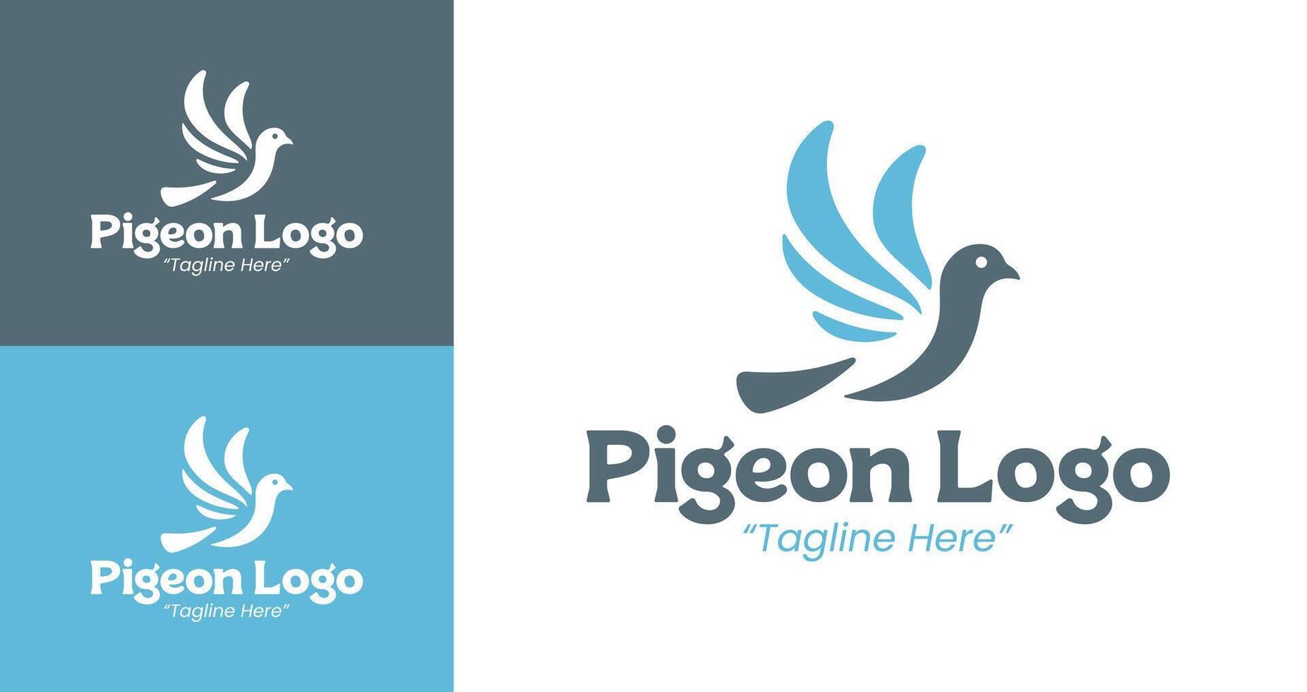 Modern Pigeon Logo with Blue and White for Professional Branding vector