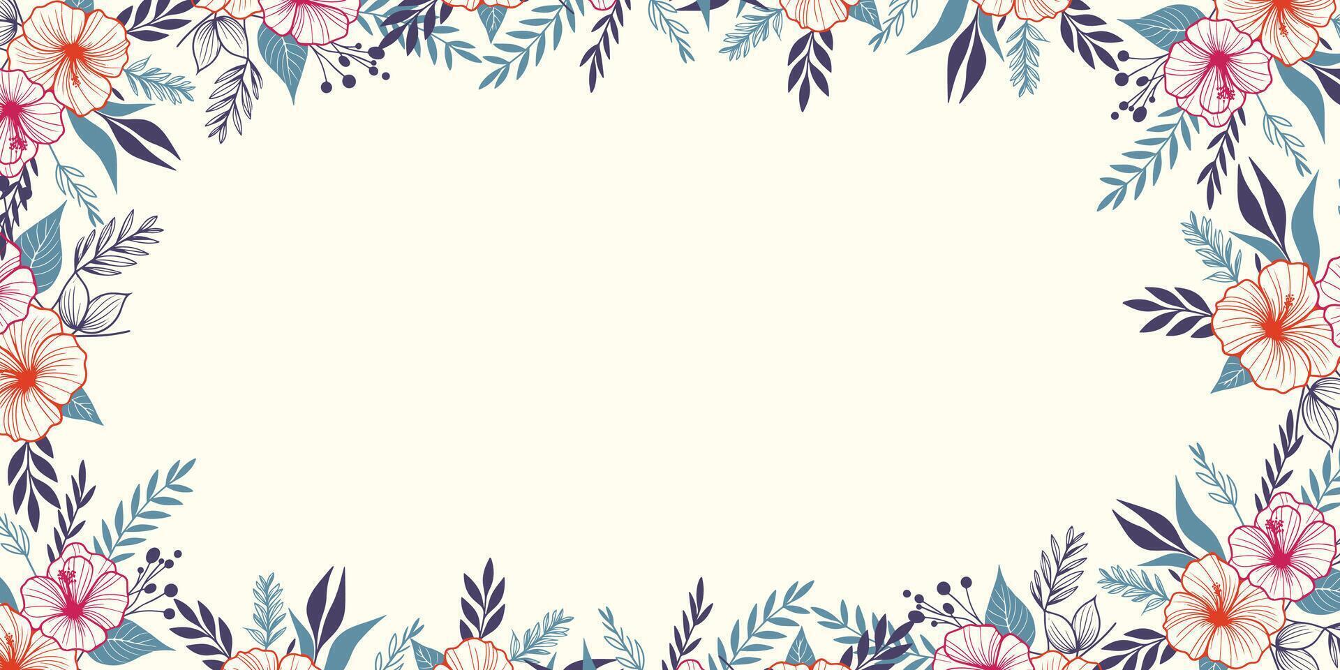 decorative abstract floral background with tropical inspiration.floral wall poster for scrapbook greeting and textile use vector