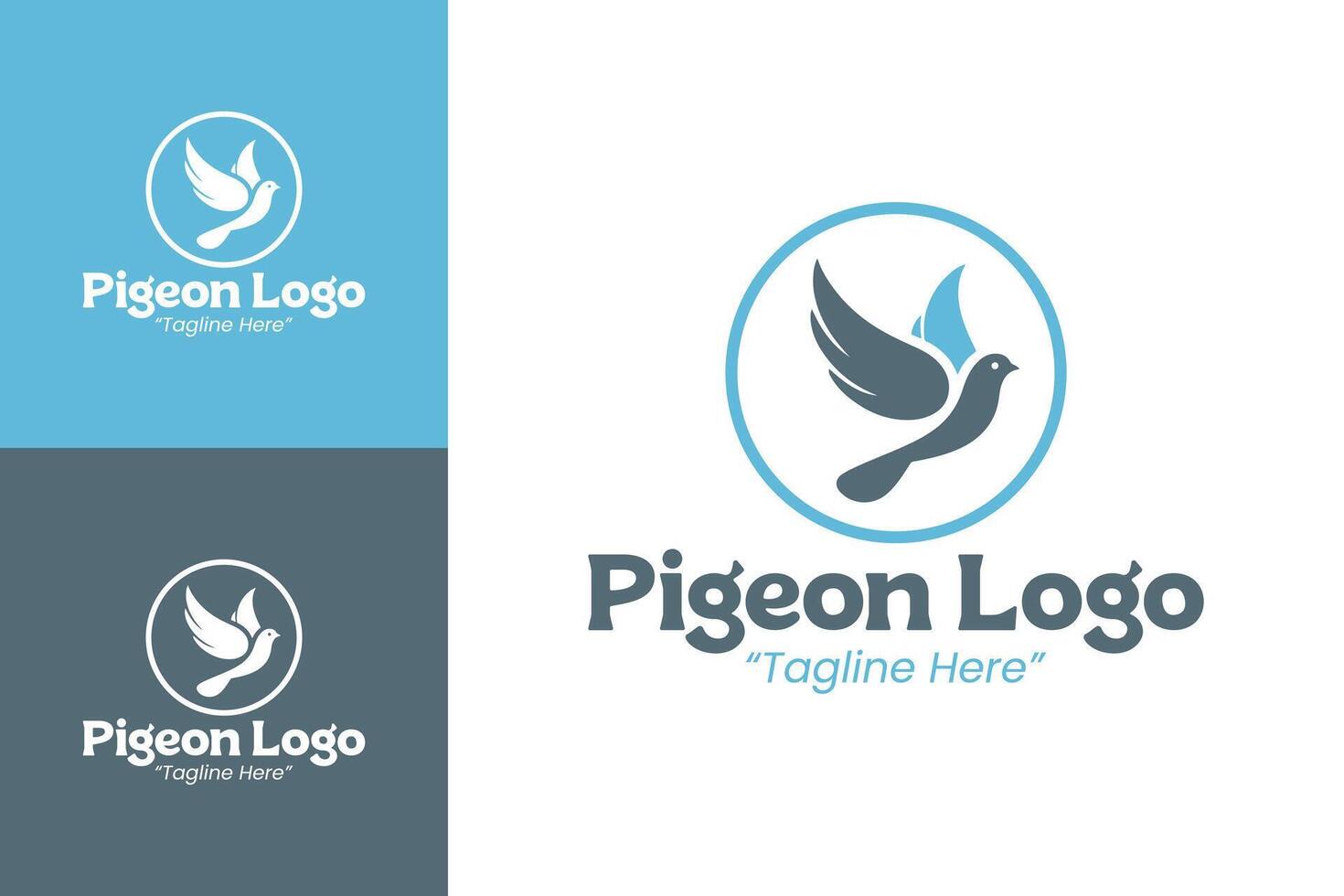 Unique Pigeon Logo with Blue and Gray for Corporate Branding vector