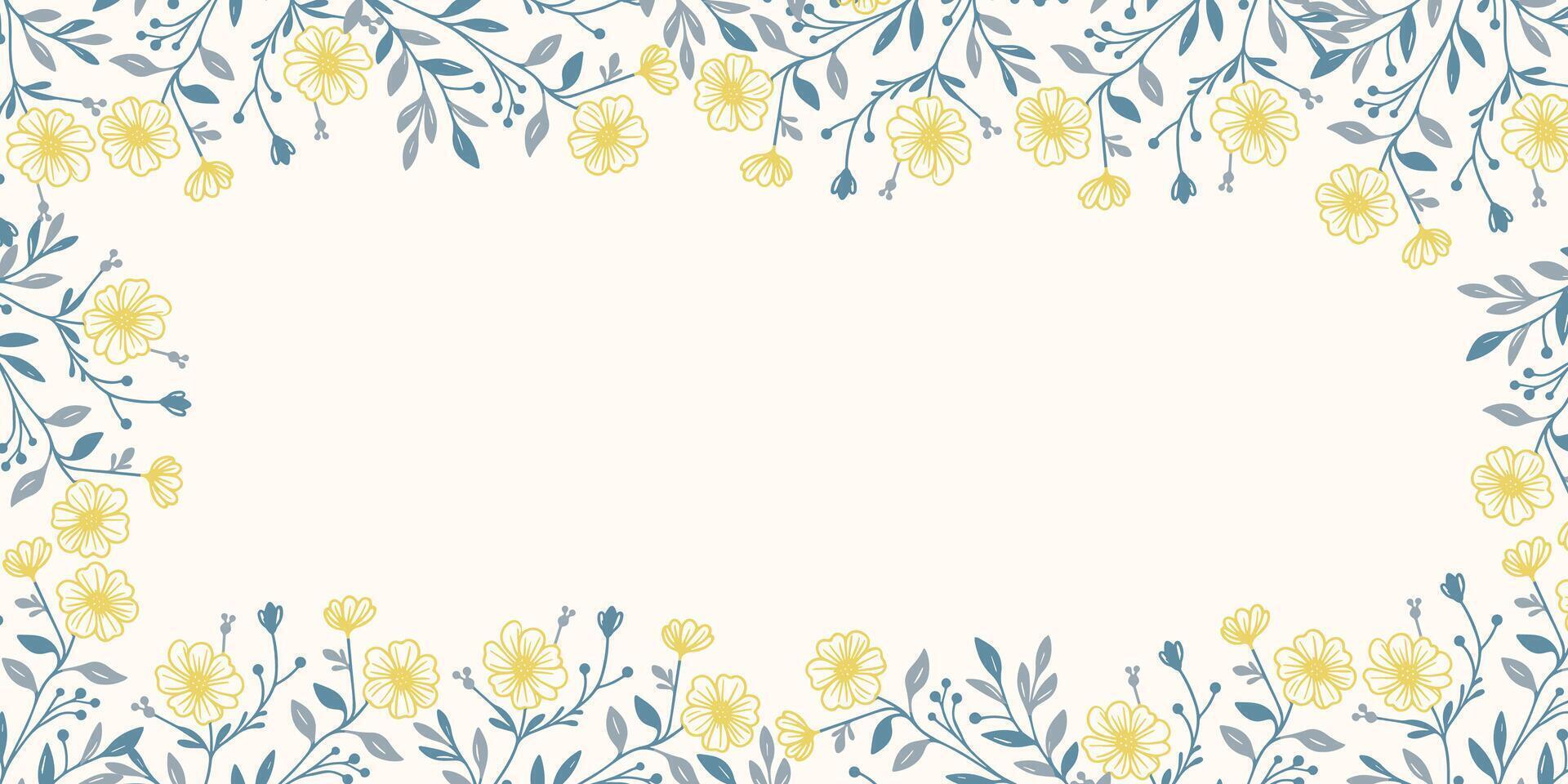 detailed floral wall background with abstract wildflowers.elegant design for wall art.card template for fashion textile display vector