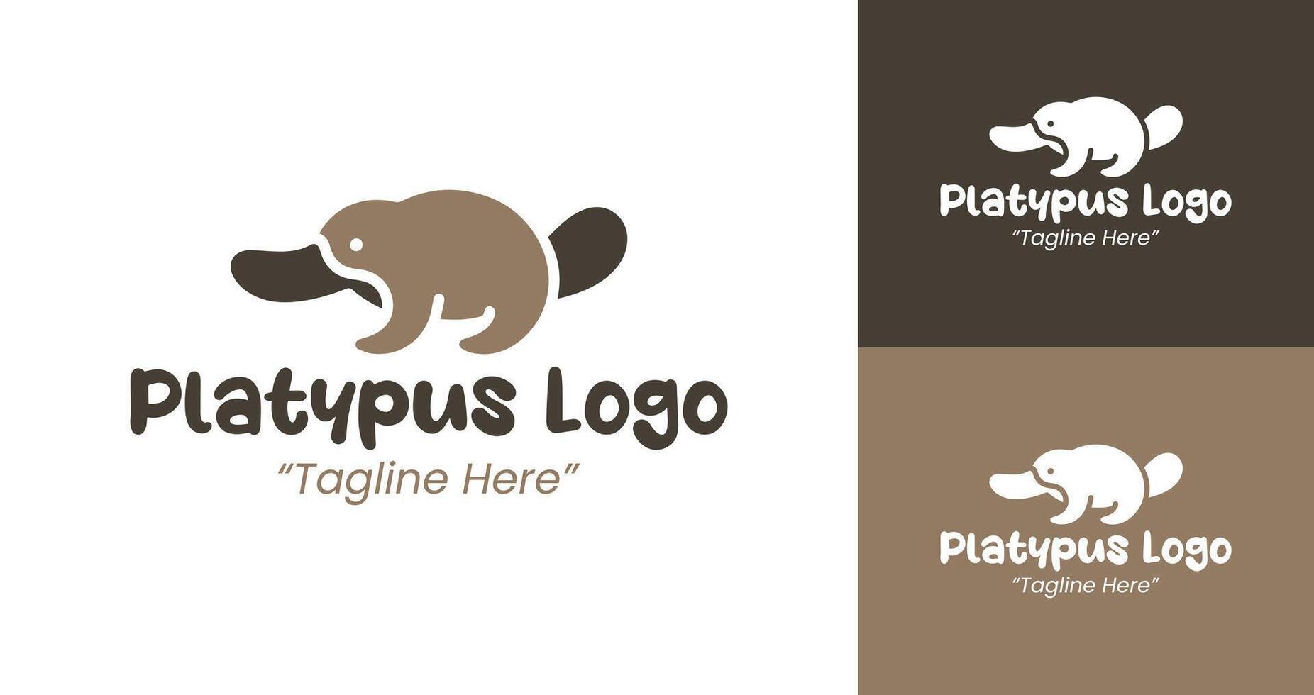 Creative Platypus Logo Design with Earthy Brown Tones for Branding vector