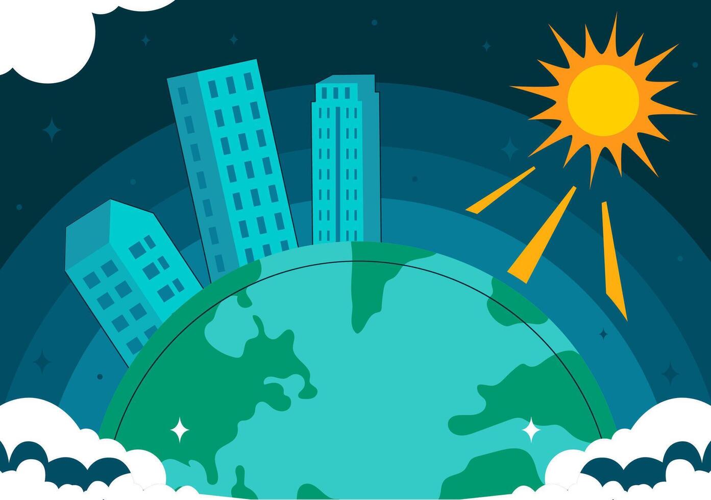 September 16 World Ozone Day Illustration with Eco-Friendly Message and Flat Cartoon Background vector