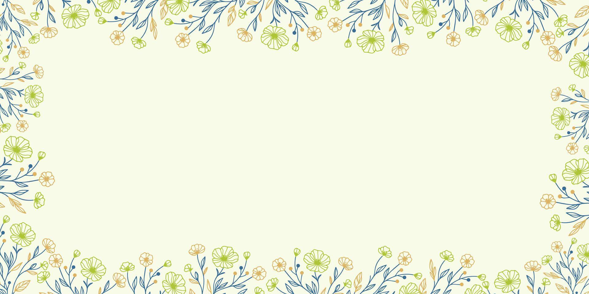 elegant floral wall design with soft botanical elements.abstract background for wedding scrapbook and greeting frame template vector