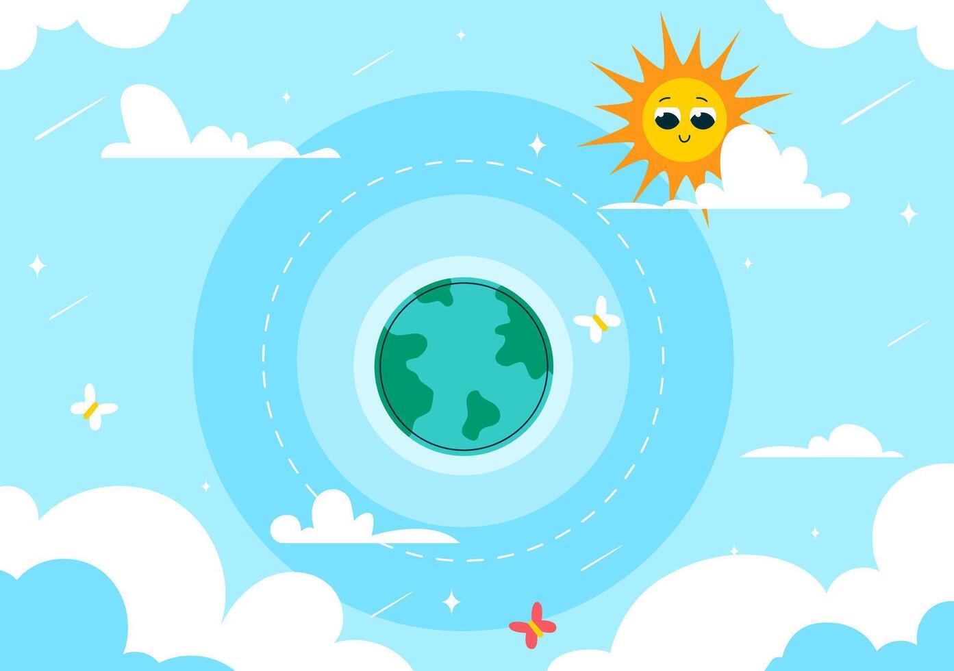 Art for World Ozone Day Highlighting Earth's Atmosphere and the Need to Protect It vector