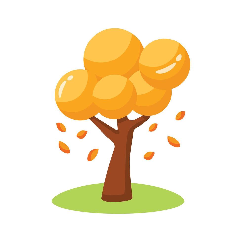 A 2d style icon of autumn tree looks stunning vector