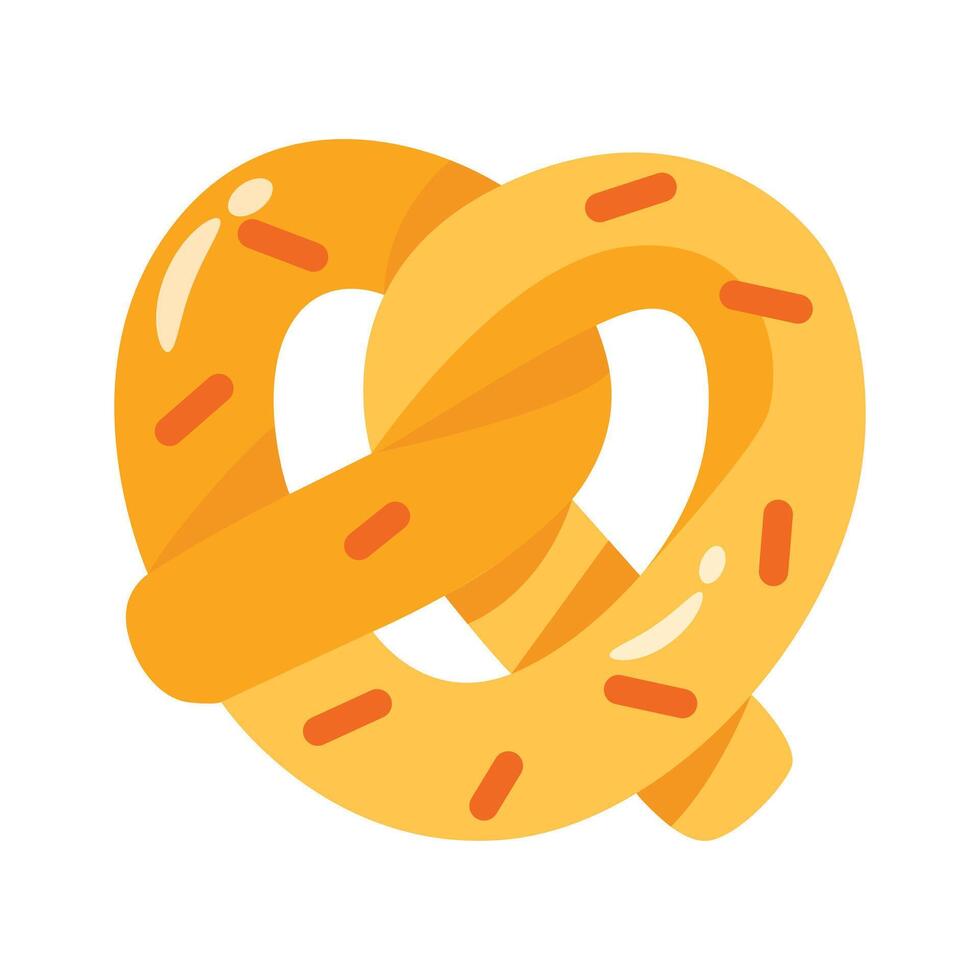 An amazing 2d icon of twisted pretzel snack vector
