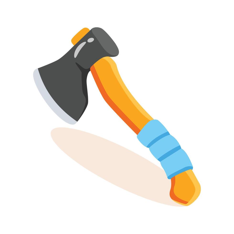 A 2d icon showing sharp axe with handle vector