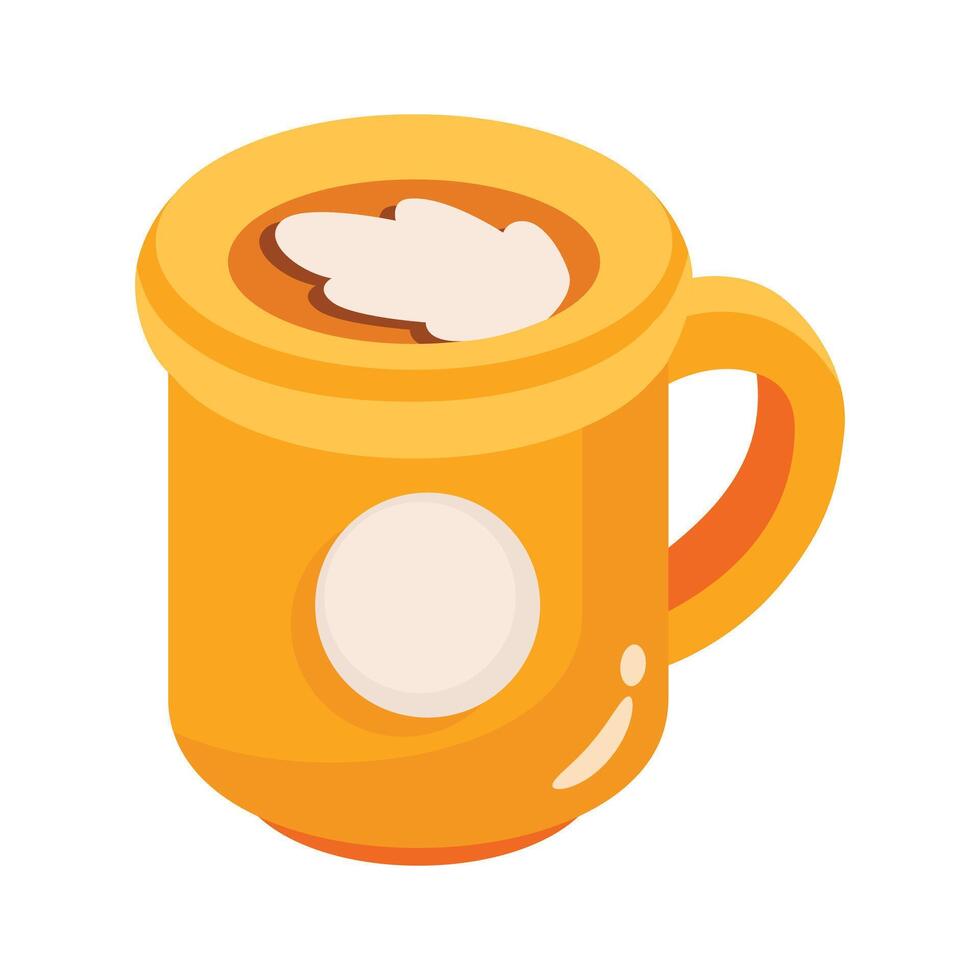 Get this 2d icon of steamy coffee cup vector