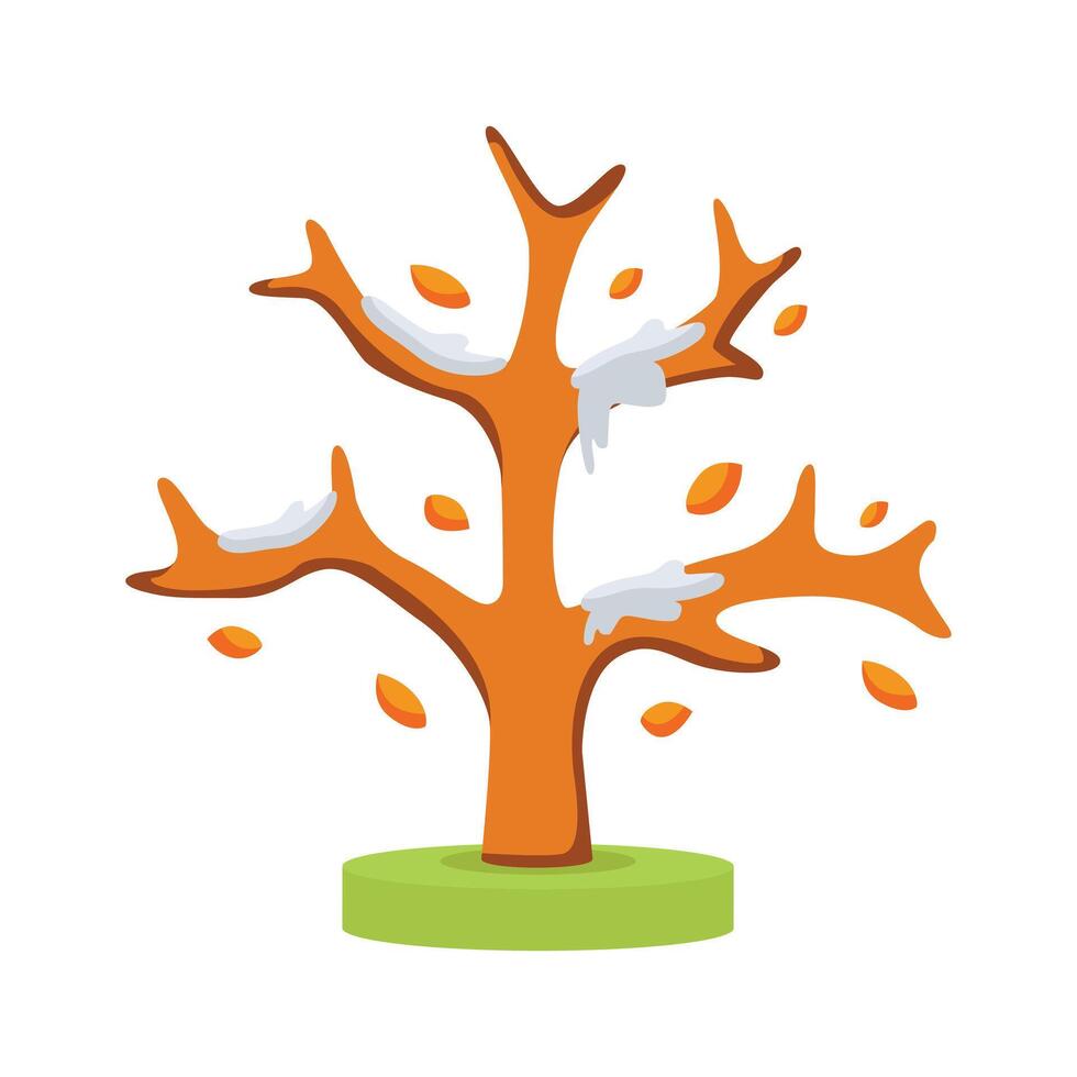 A trendy 2d icon showing frosted snowy tree vector