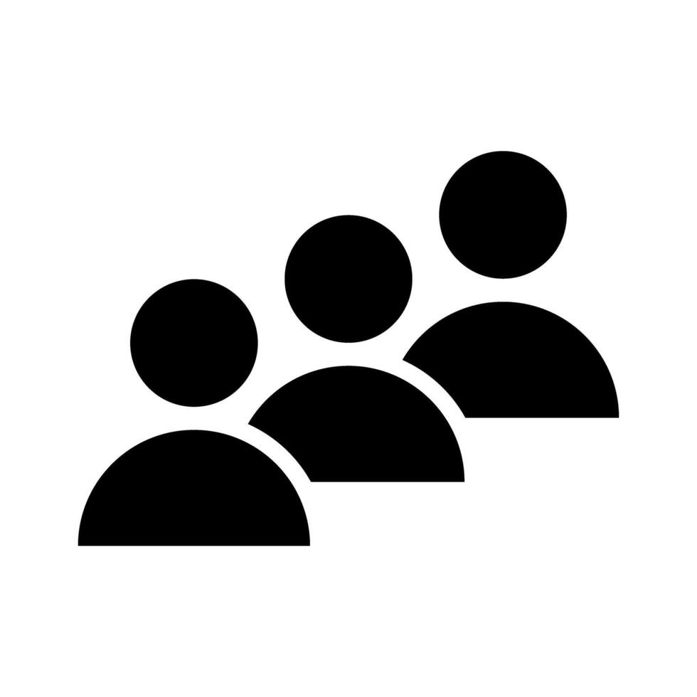 People icon web group of people in flat color glyph pictogram illustration vector