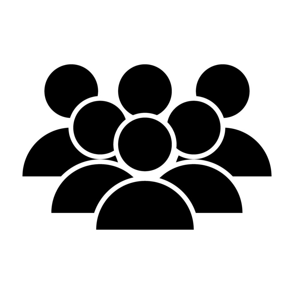 People icon group of people in flat color glyph pictogram illustration vector