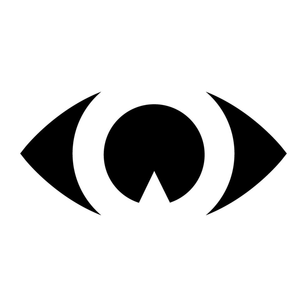Eye icon sign symbol in a flat color glyph pictogram illustration vector