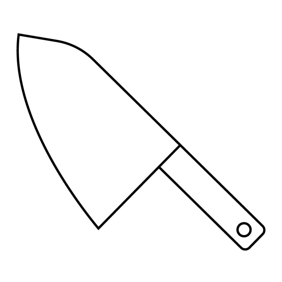 Meat cleaver icon or sign. Outline illustration of meat cleaver icon for web. vector
