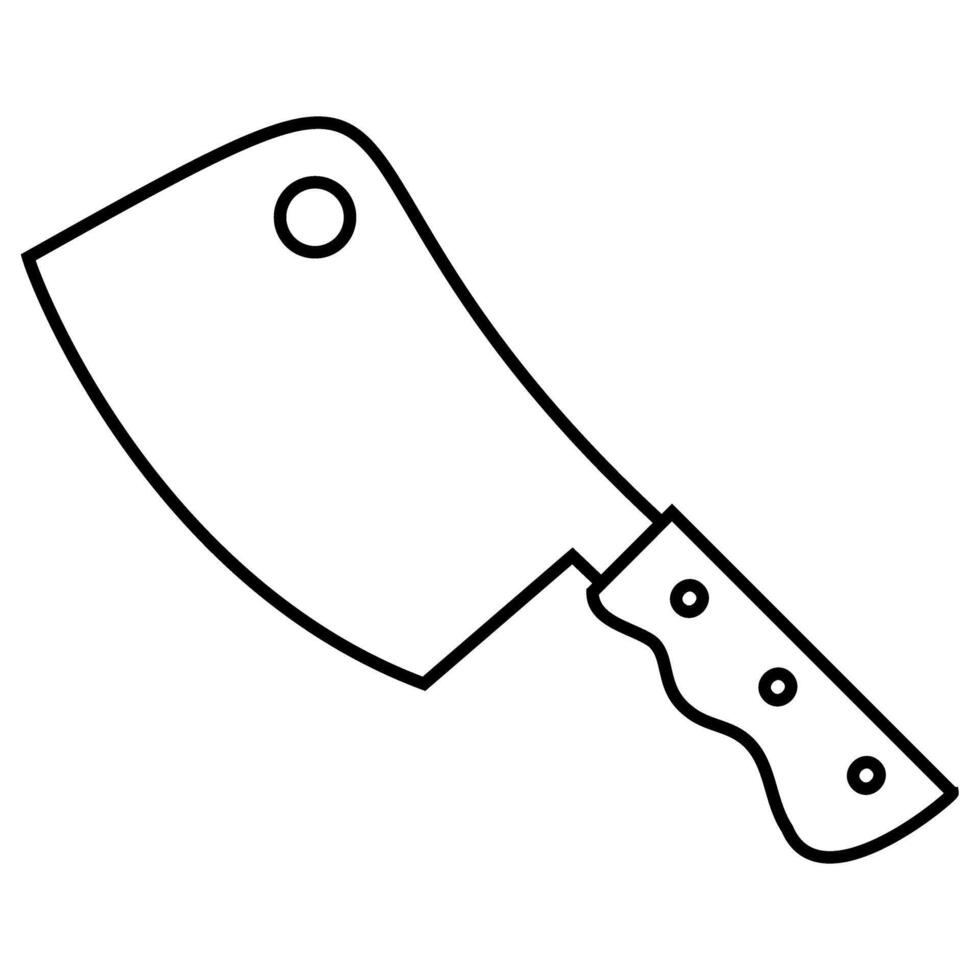 Meat cleaver icon. Outline illustration of meat cleaver icon for web vector