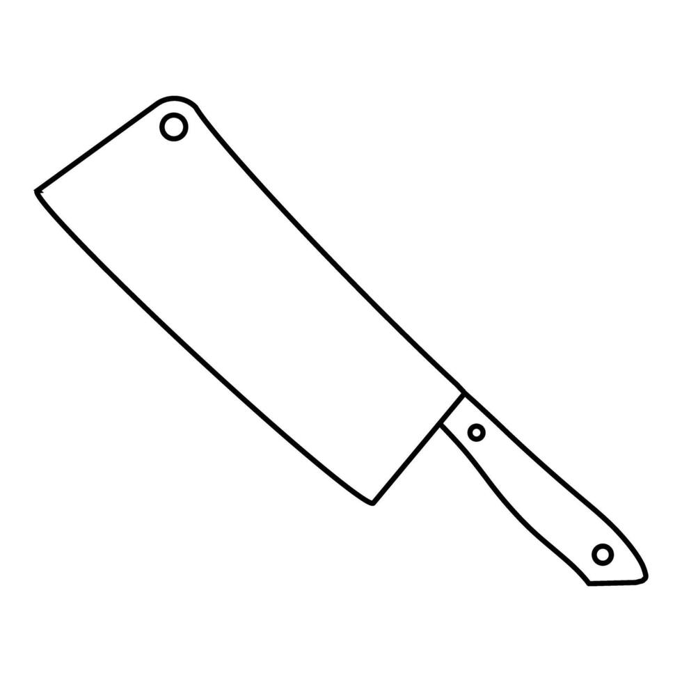 Meat cleaver icon. Outline illustration of meat cleaver icon for web. vector