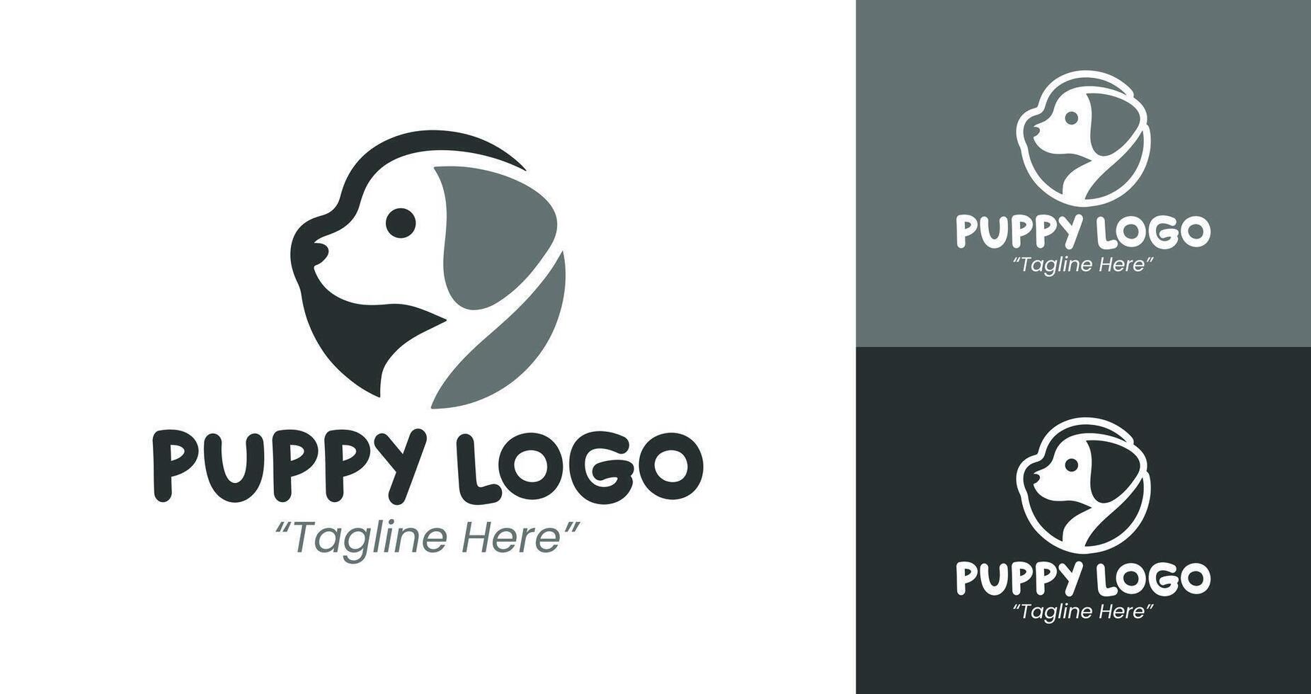 Modern and Fun Puppy Logo for Business and Brand Identity vector