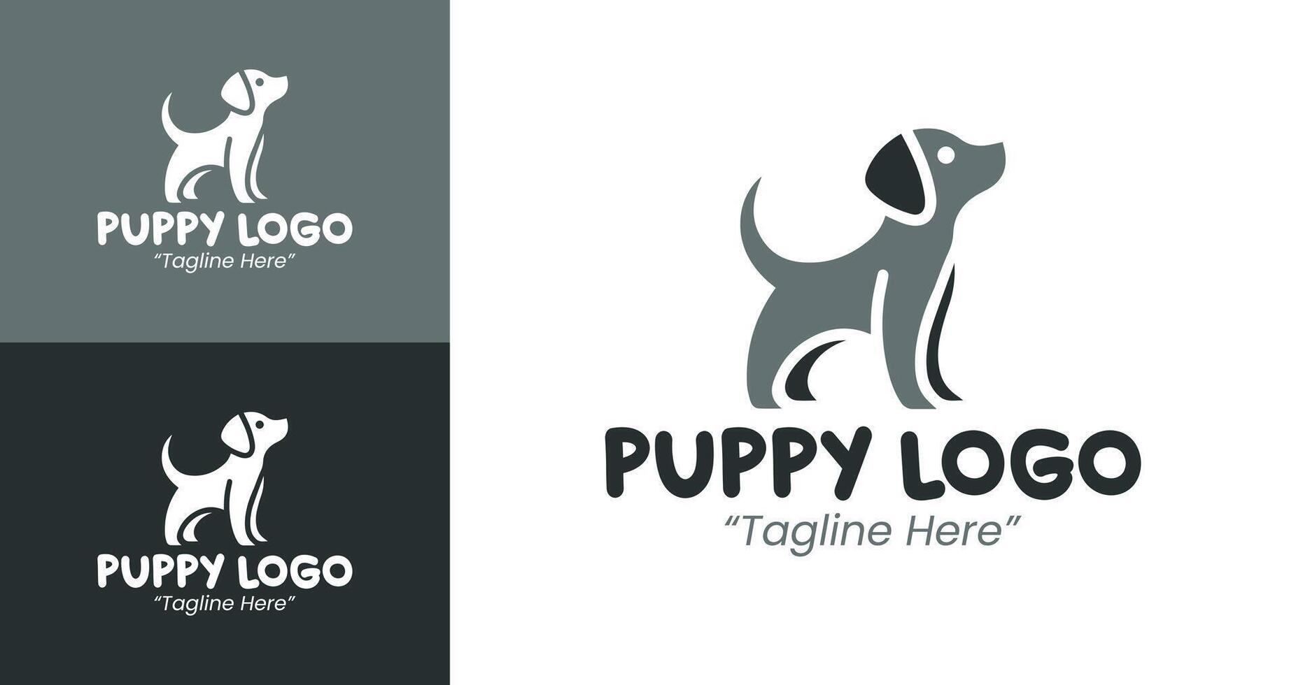 Creative and Unique Puppy Logo Design for Business Branding and Identity vector