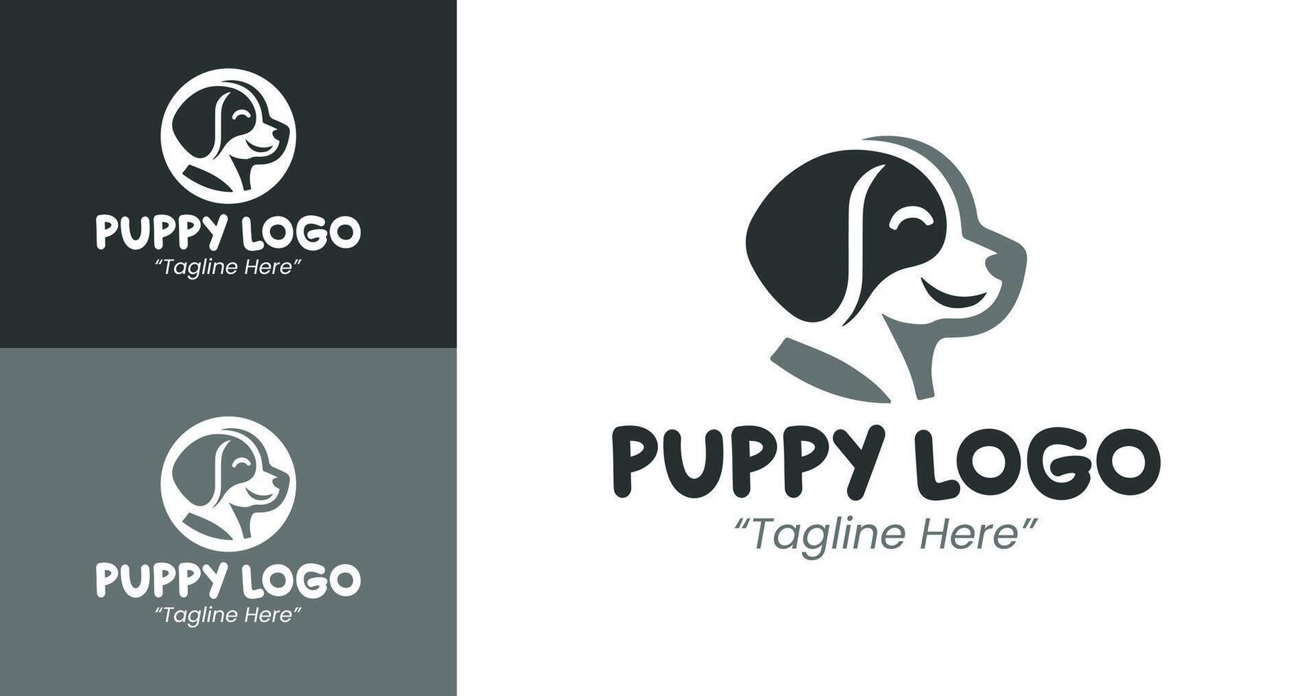 Cute and Playful Puppy Logo Design for Business Branding vector