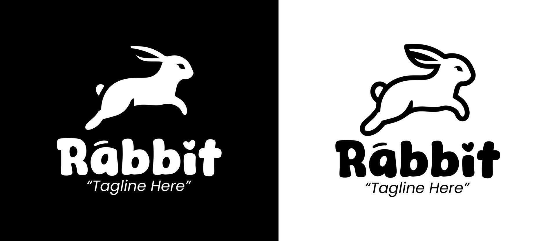 Unique Rabbit Character Logo for Creative Branding in Monochrome Colors vector