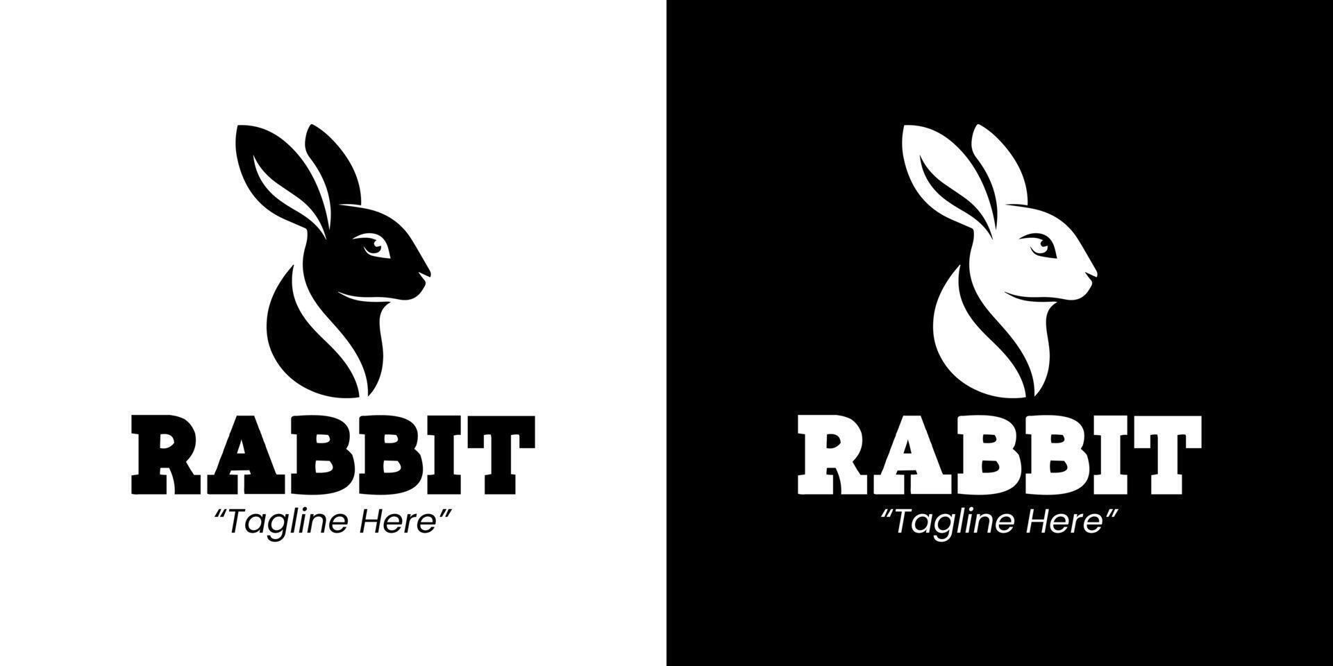 Sleek and Modern Rabbit Logo with Strong Character Design vector