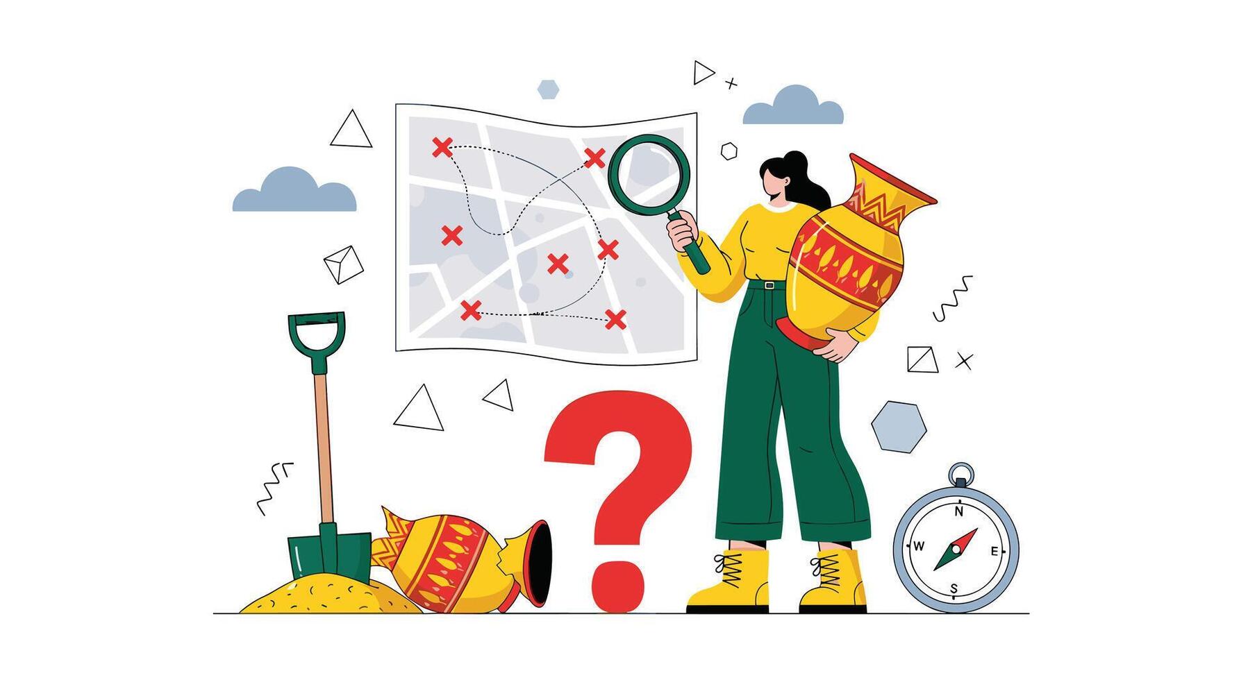 Unearthing Treasures A Guide to Discovering Lost Artifacts Through Careful Investigation vector