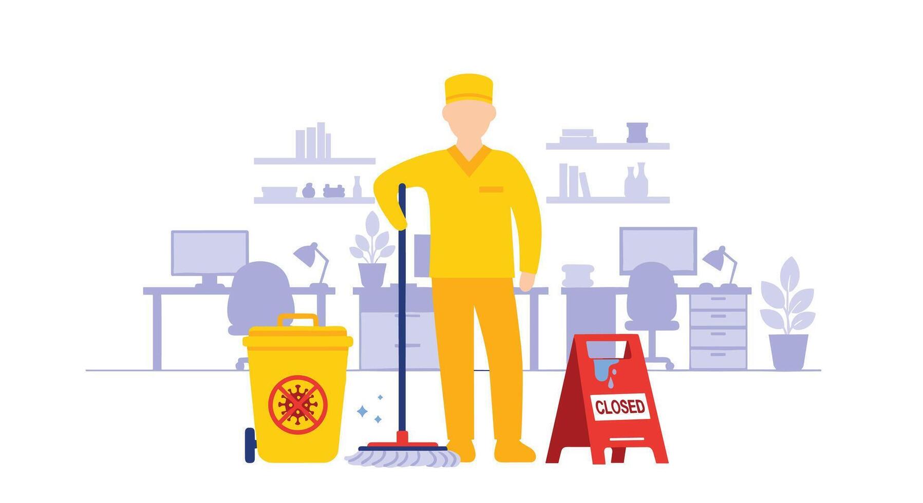 Professional Office Cleaning and Janitorial Services Maintain a Clean and Healthy Work Environment vector