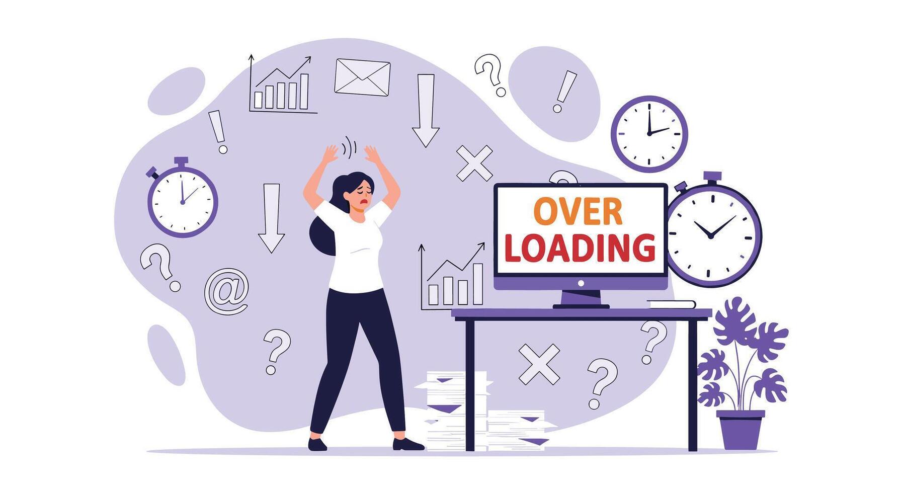 The Burden of Information Overload in the Modern World A Guide to Coping vector