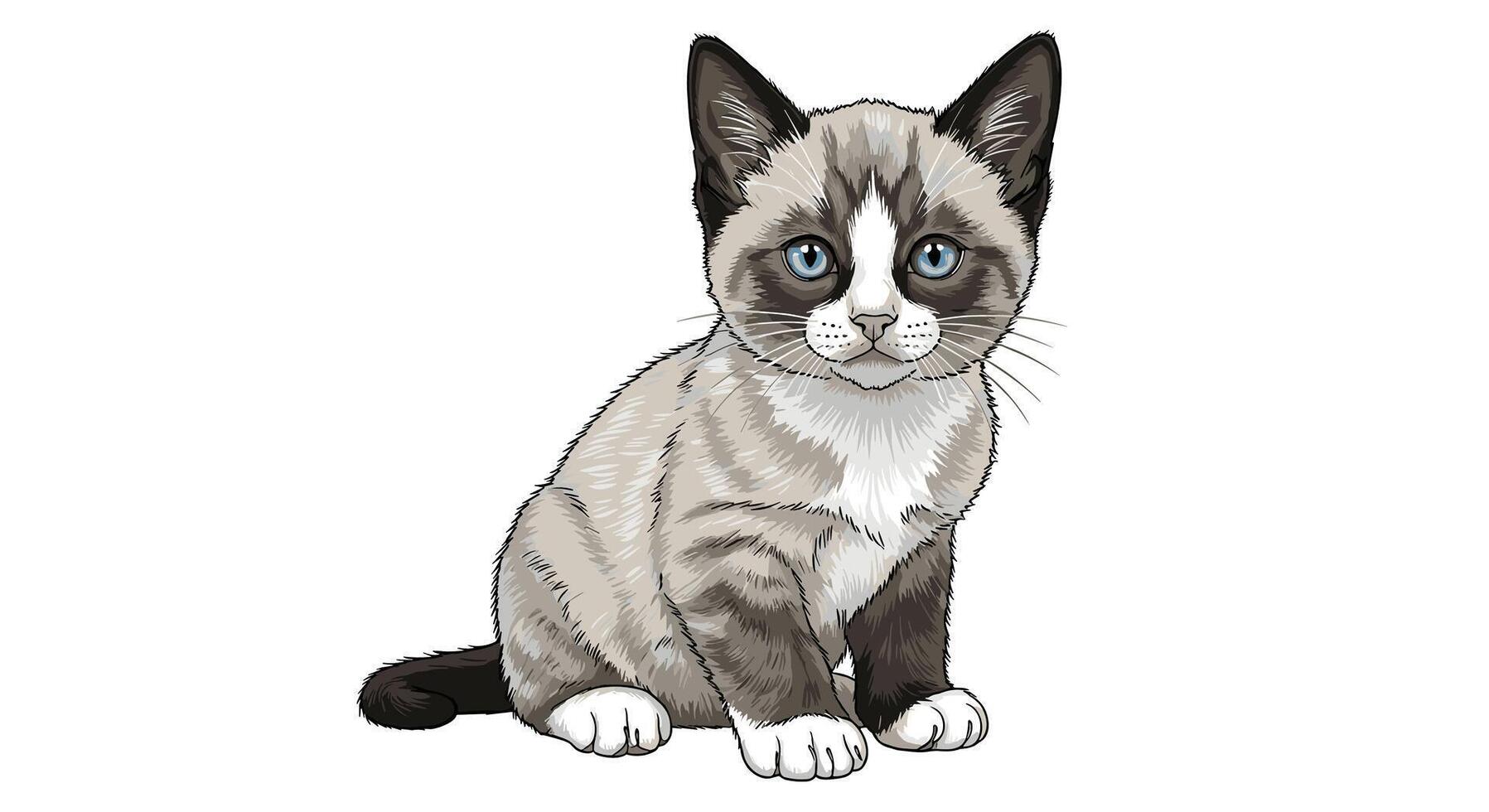The cutest kitty cat in the world with bright eyes and a big smile vector