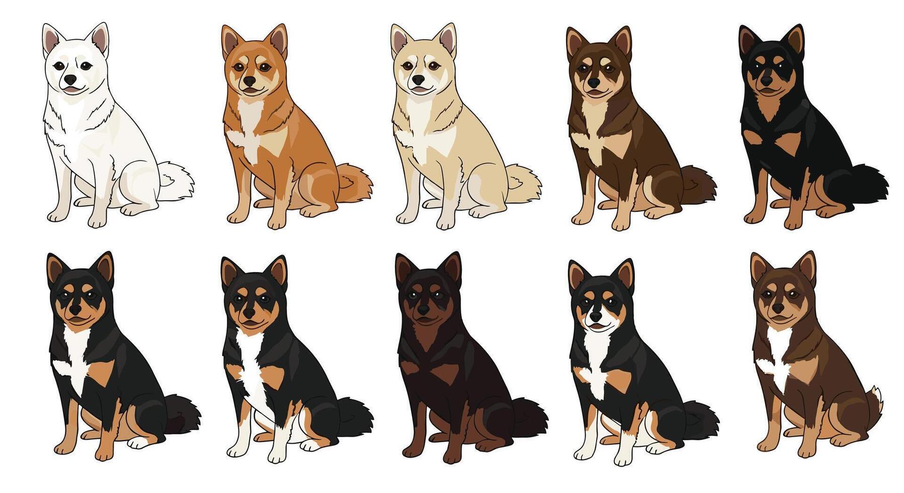 A Diverse Collection of Canine Companions Illustrating the Beauty of Dog Breed Variety vector