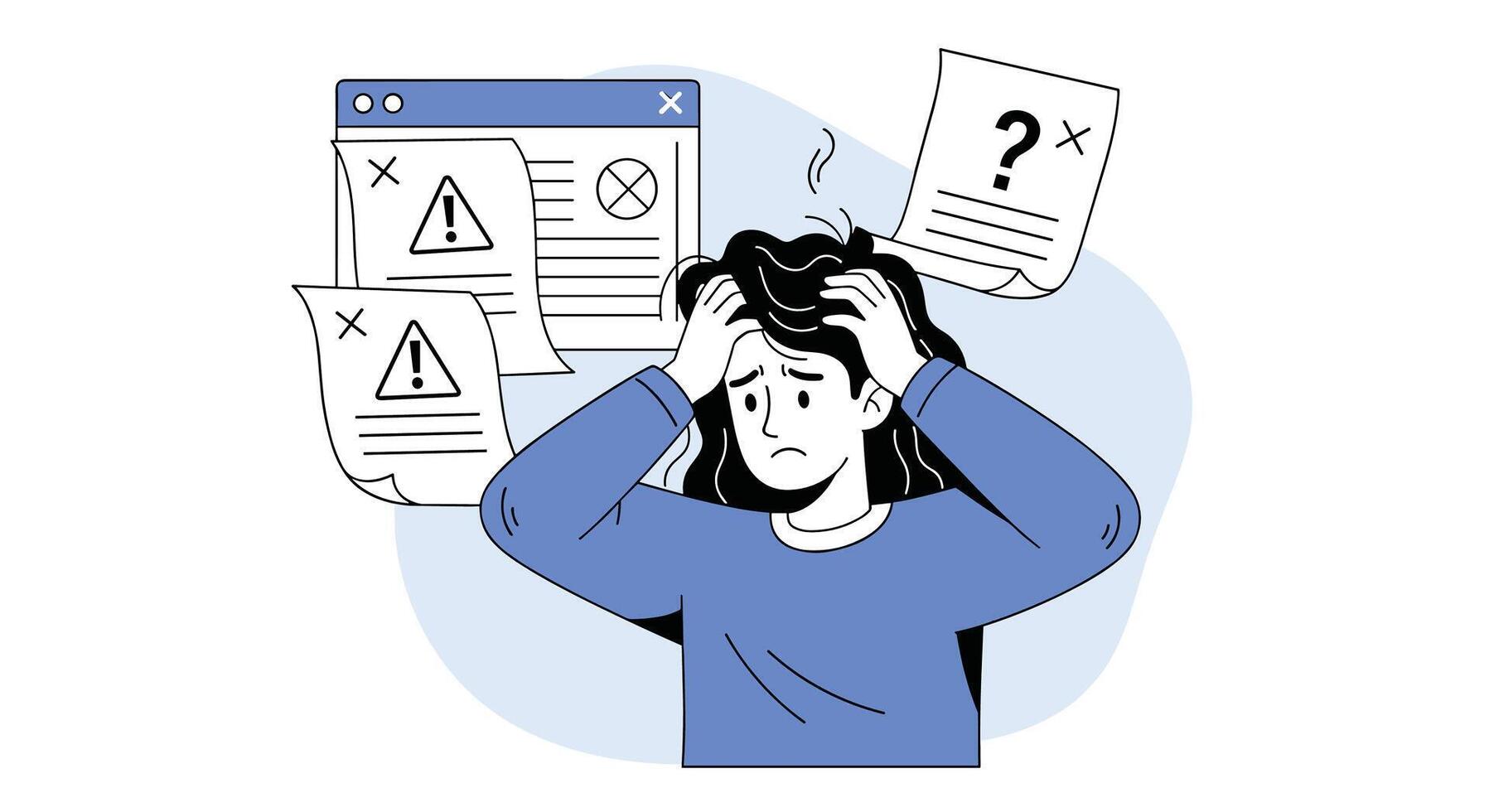 Navigating Technical Difficulties and Common Issues When Attempting To Perform Work Online at Home vector
