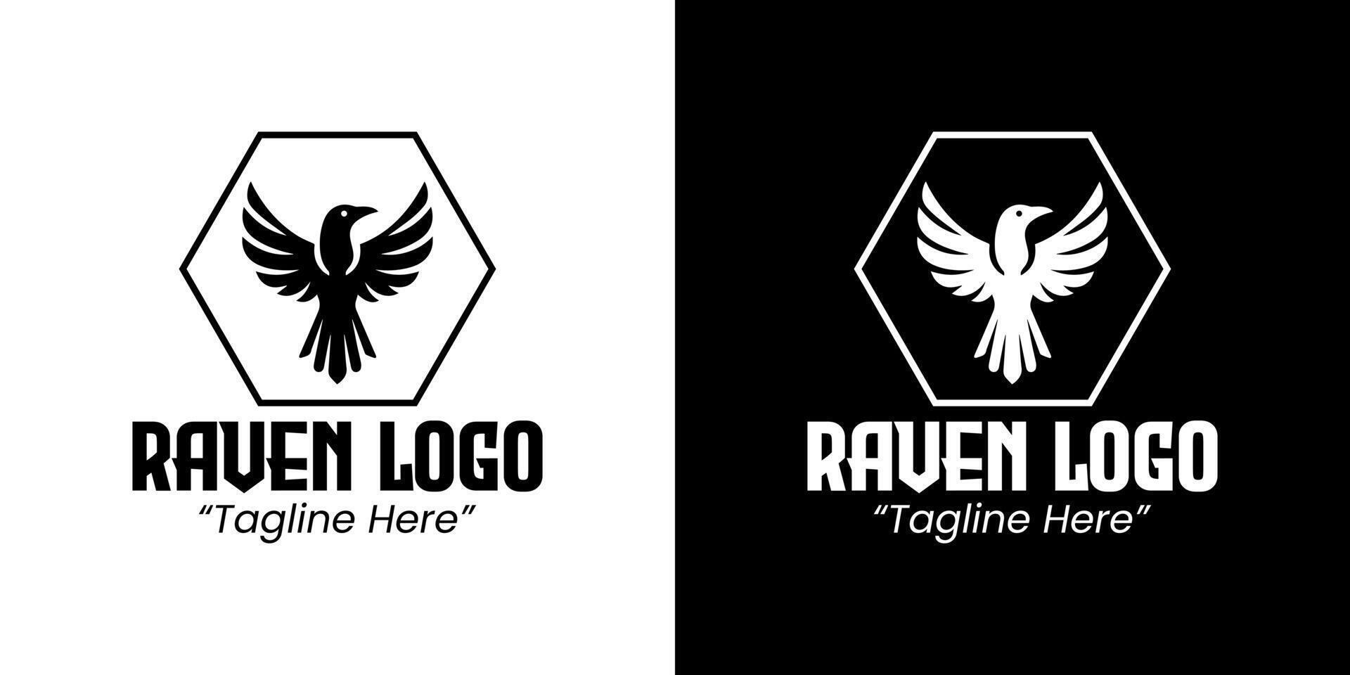 Customizable Raven Logo Design for Branding and Marketing vector