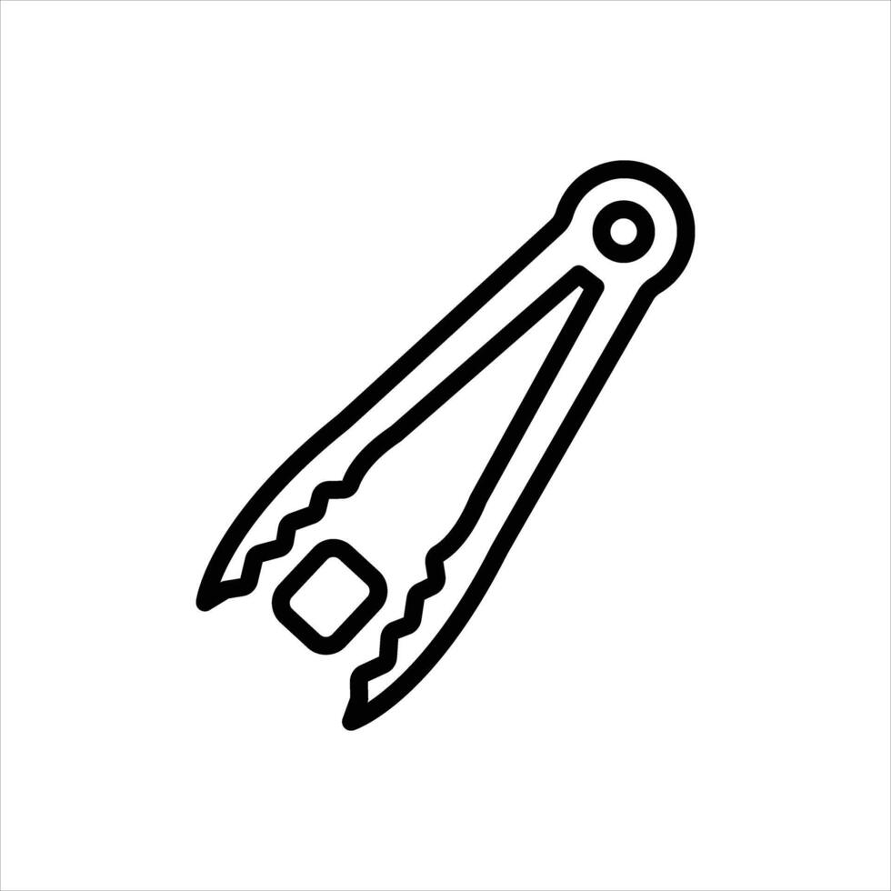 Black line icon tongs vector