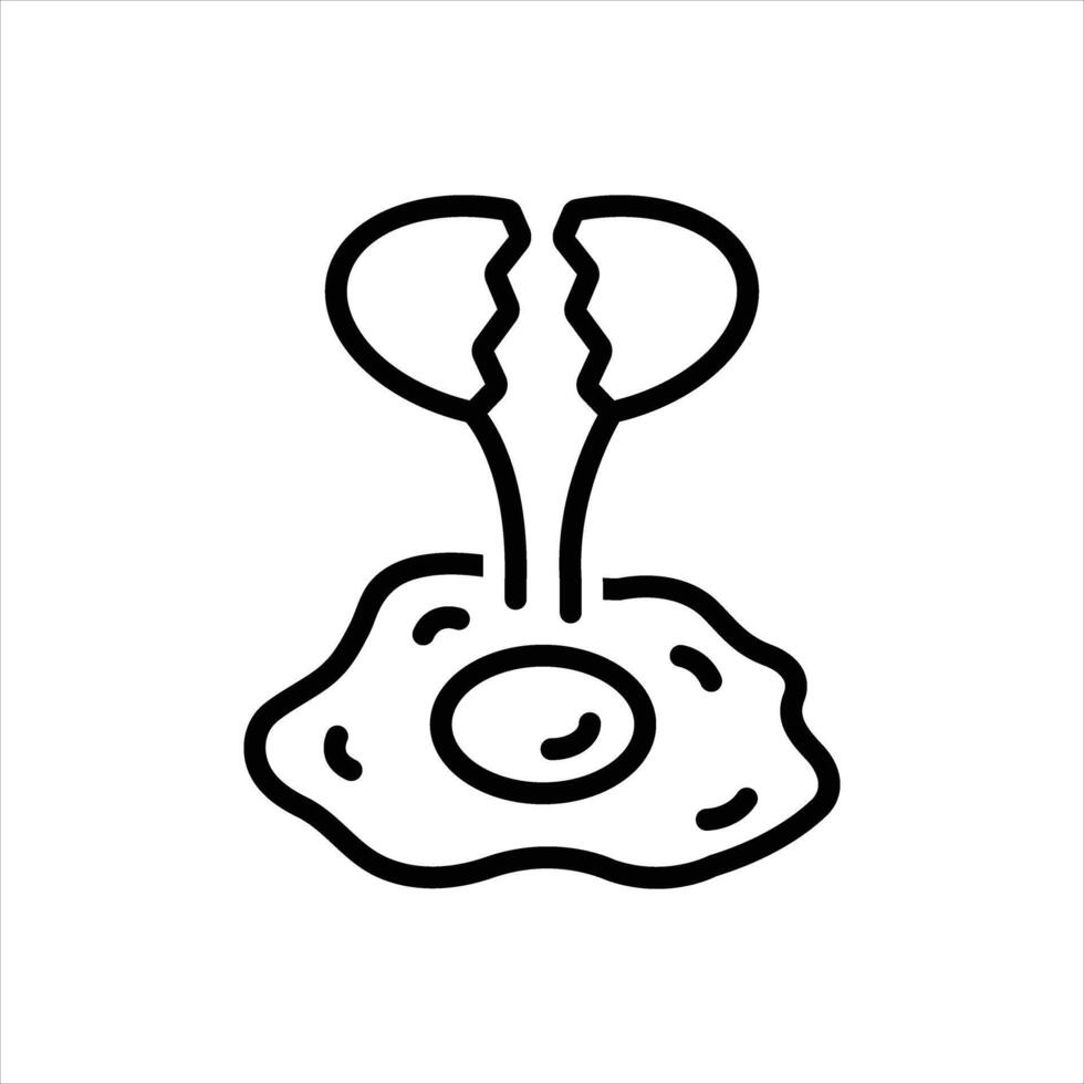 Black line icon egg vector