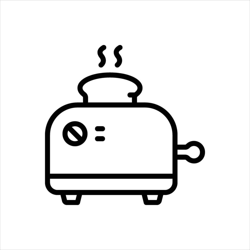 Black line icon toaster vector
