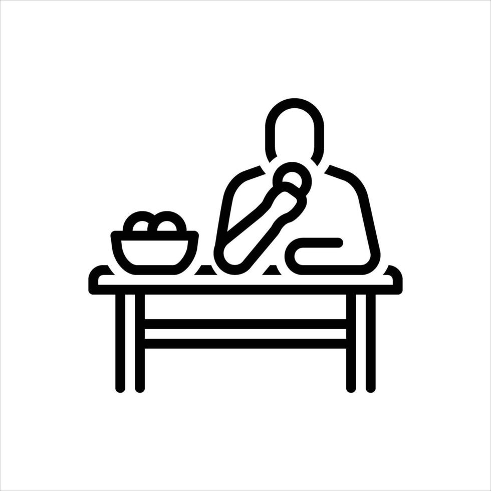Black line icon eat vector