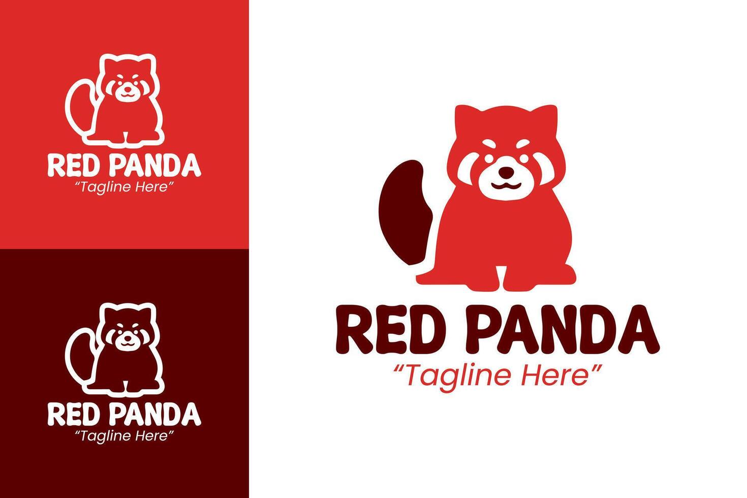 Modern Red Panda Logo for Business Branding and Customization vector