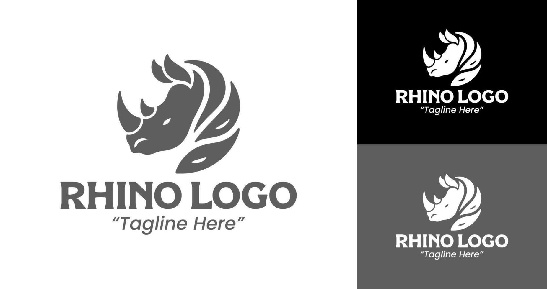 Creative and Professional Rhino Logo Designs for Business Branding vector