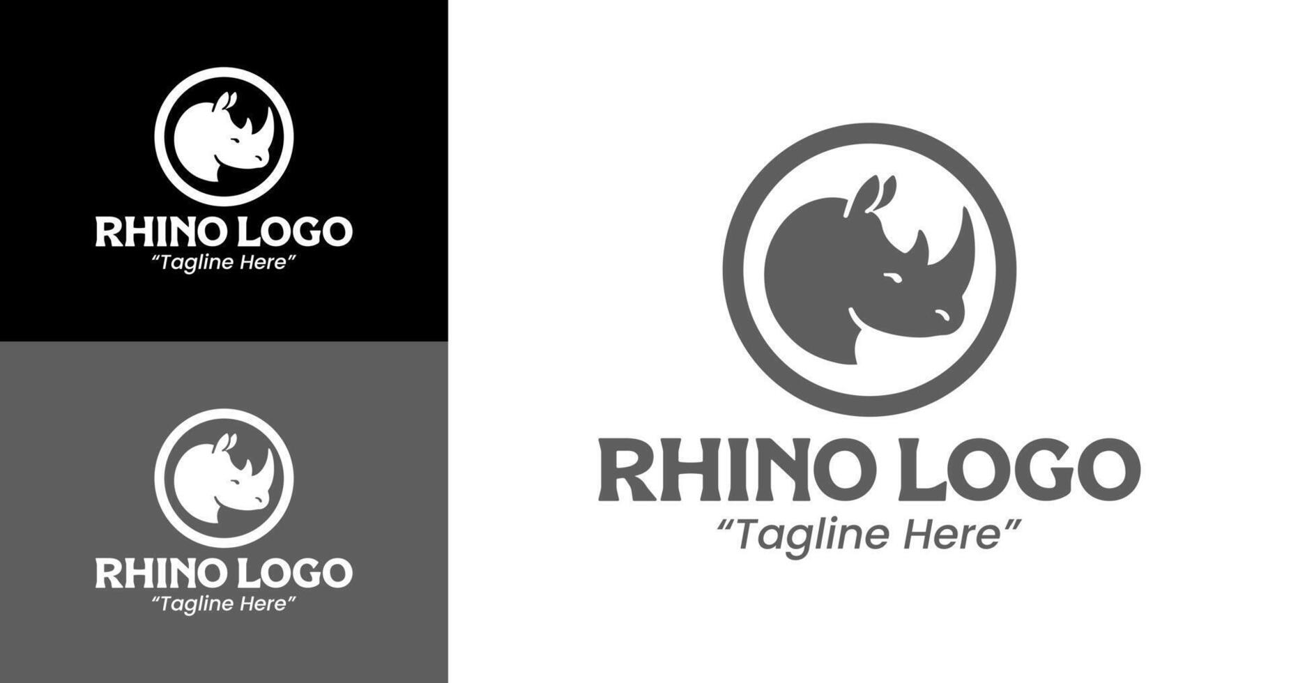 Modern Rhino Logo for Corporate Identity and Business Branding vector