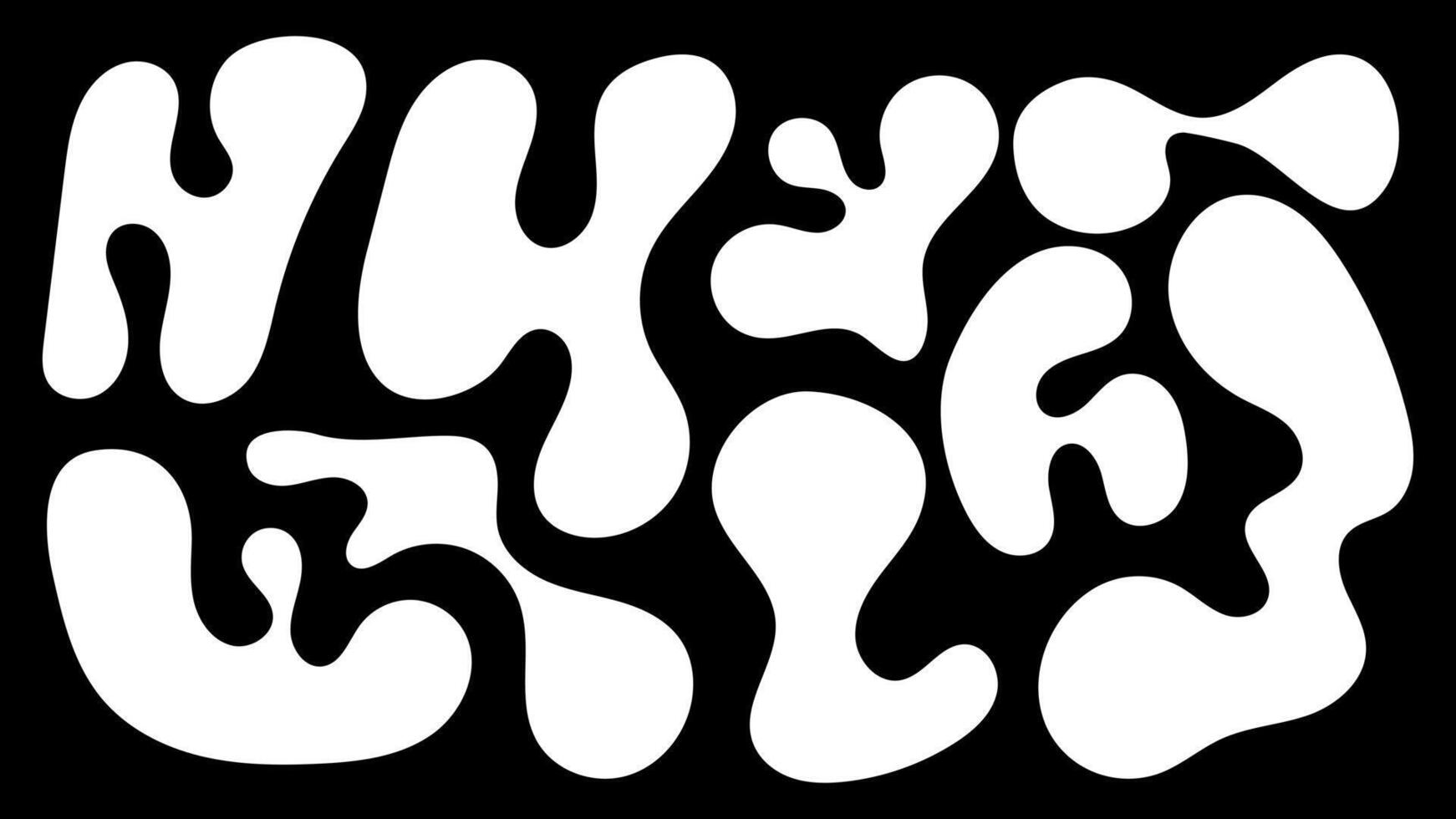 Irregular organic shapes in white on a dark background exhibit unique blob formations vector