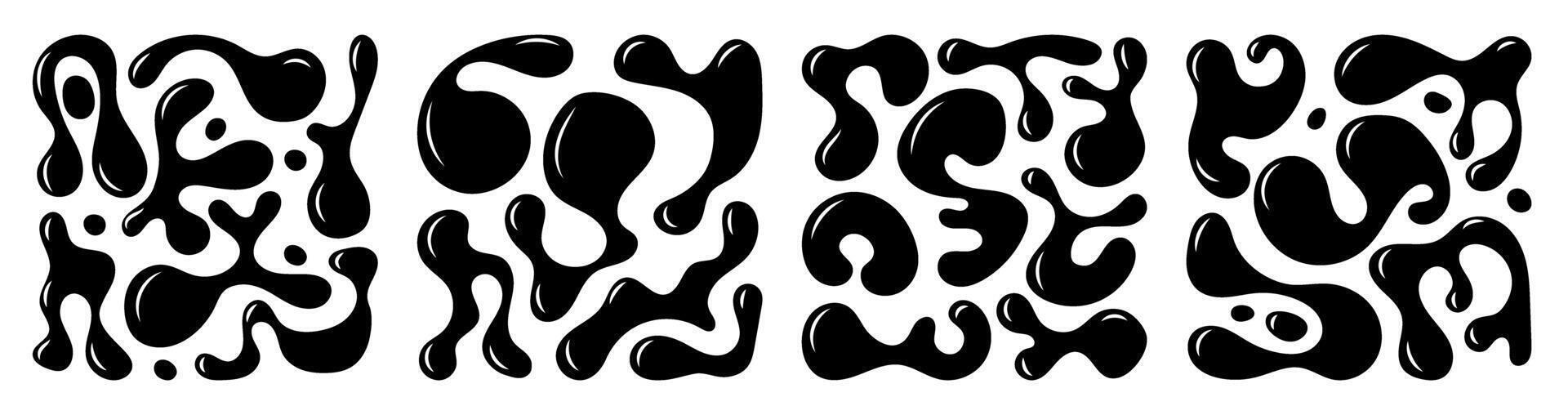 Organic fluid shapes creating an abstract composition with irregular blob-like forms vector