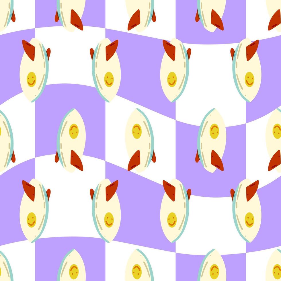 Seamless Surfboard Summer Pattern Design vector