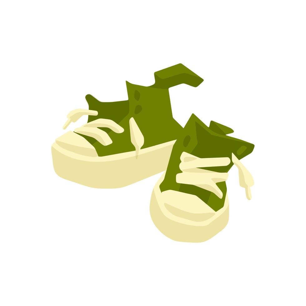 Green Canvas Sneakers Illustration vector