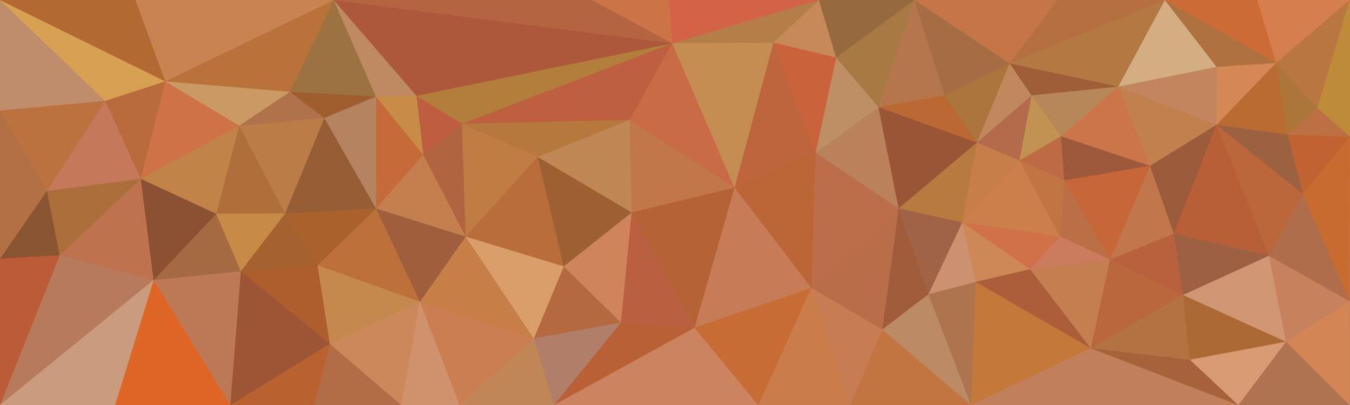 A vivid abstract design featuring interlocking polygons in warm hues of orange, yellow, and brown, creating a complex, modern, and energetic visual texture. vector
