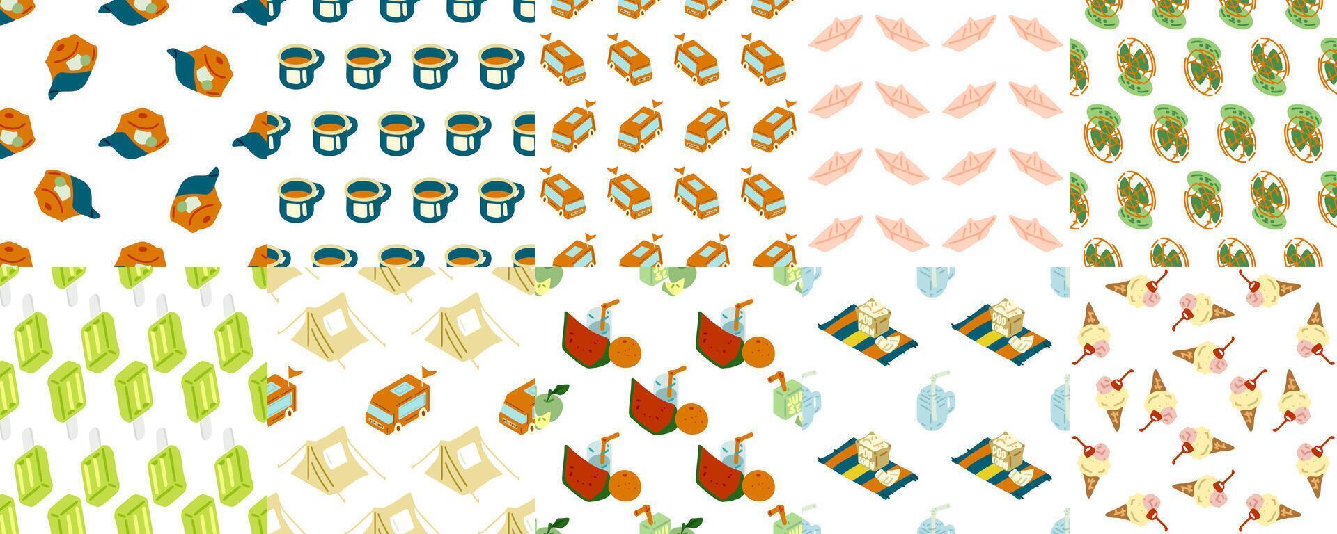 Summer Seamless Pattern Pack vector