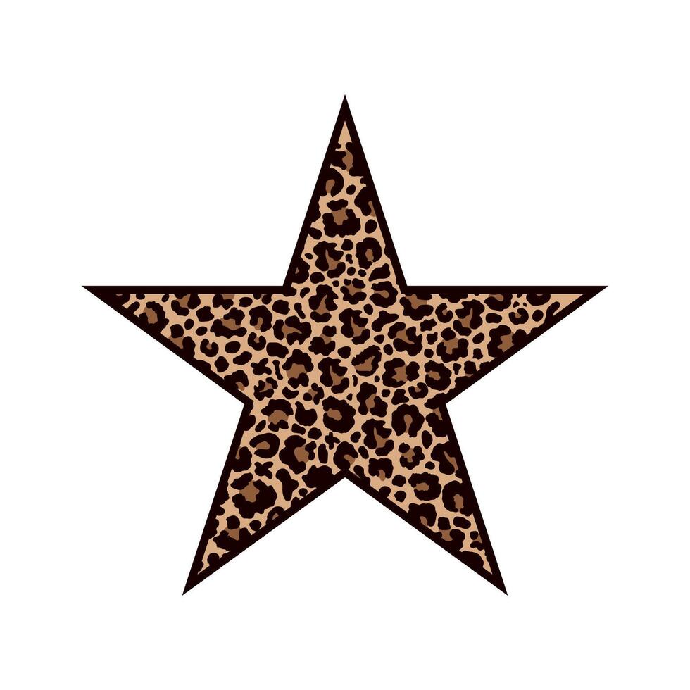 Star filled of leopard print vector