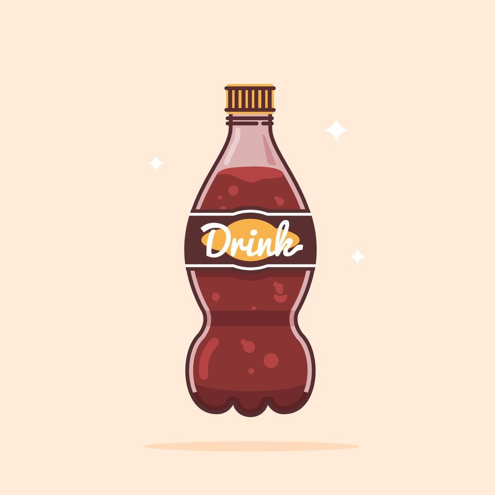 Carbonated plastic water bottle set, flavored soda drinking water packaged in bottles, recyclable, and easy to store liquids. vector