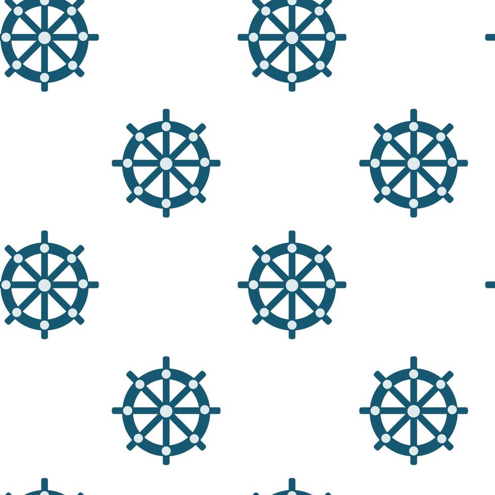 Seamless pattern featuring nautical wheels for marine-themed designs vector